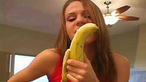 Naughty Hot Ass Chick Addison St James Eats A Banana