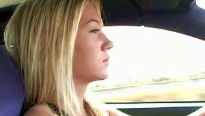 Amazing Alison Angel Fondles Her Pussy On A Road Trip