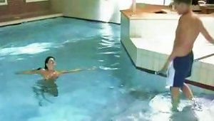 Hot Busty Brunette Brandy Titty Fucks And Gets Drilled In The Pool