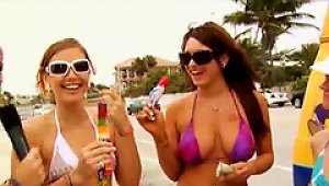 Hot Chicks In Bikinis Sucking On Ice Cream Treats