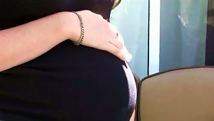 Charming Pregnant Bimbo With Small Tits Showcasing Her Pussy In Close Up Shoot