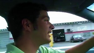 A Daring Girl Loves Giving Guys Blowjobs In Moving Cars