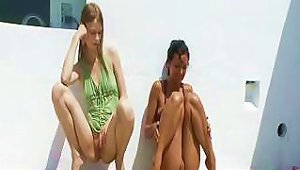 Two Hot Girls Peeing In