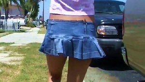 Mini-skirt Clad Latina With Small Tits Enjoying A Hardcore Doggy Style Fuck
