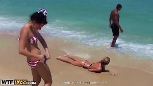 A Hot Day At The Beach With Sexy Girls In Bikinis