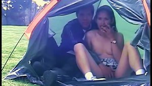 Fucking In A Tent Before Going Outside To Masturbate