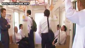 Censored Clip Of A Japanese Chick Getting Fucked On The Train And During A Conference