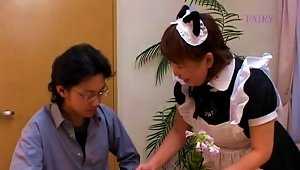 Younger Dude Pokes His Crazy  Maid's Muff