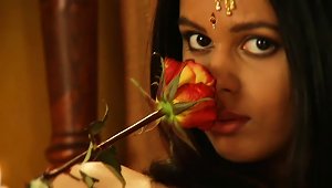 Erotic Indian Chick Is Playing With Flowers