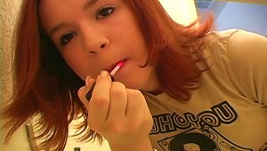 Reality Clip With Redhead Teen Anna Lynn Having Fun In A Bathroom