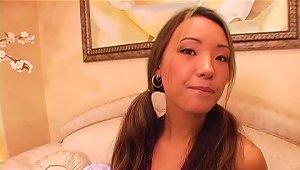 Black Dude Gets To Fuck A Delicious Asian Babe With Pigtails