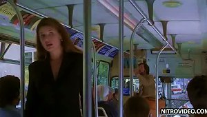 Stefanie Von Pfetten Flashes Her Big Round Jugs On A Bus - Movie Scene