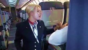 Blonde Flight Attendant And  Guy